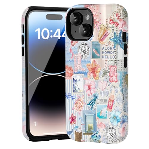 Coque de téléphone esthétique iPhone 14 antichoc rose