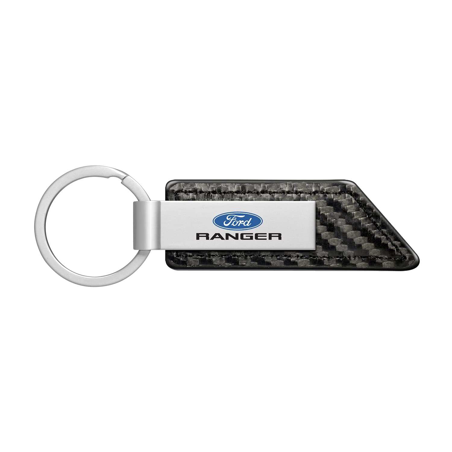 Compatible with Ford Ranger Carbon Fiber Texture Black PU Leather Strap Key Chain