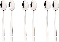 Vista 1 de JASHII Juego de 6 cucharaditas de plata, juego de cucharas de café de acero inoxidable 304, cucharas pequeñas para el hogar, cocina, restaurante