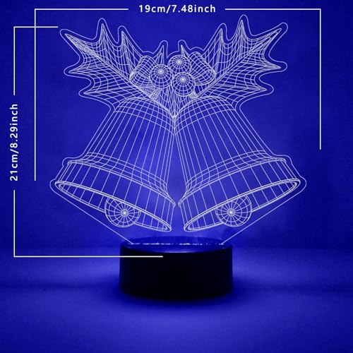 Lámpara de noche 3D ilusión sin código LED y control remoto miniatura 5