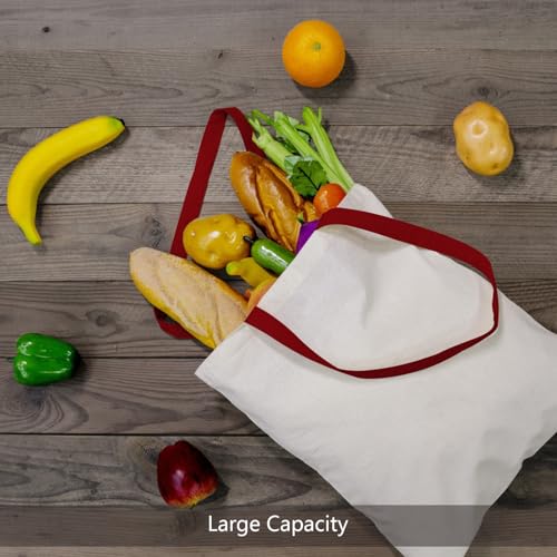 Image of TOPDesign 6-Pack Economical 16 inchx15 inch Cotton Tote Bag, Lightweight Medium Reusable Grocery Shopping Cloth Bags, Suitable for DIY, Advertising, Promotion, Gift, Activity