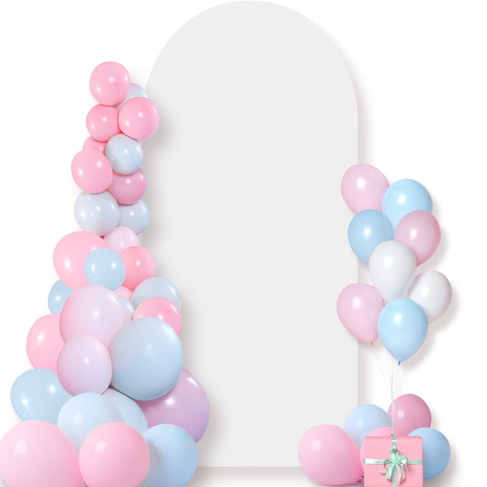 Bouiexye 6FT Wedding Arch Backdrop Cover, White Spandex Fitted Cover Arch Backdrop Stand for Wedding Birthday Party Baby Shower Banquet Ceremony