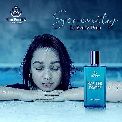 Image of John Phillips Water Drops | Aquatic & Fresh Marine Fragrance | Eau De French Perfume | 2000+ Sprays | Long Lasting Powerful Scent For Men & Women - 125 ml