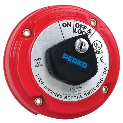 Perko Marine Boat Medium Duty Main Battery Disconnect Switch with Key Lock