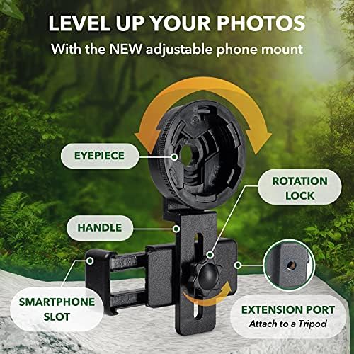 STARSCOPE Adjustable Phone Scope Mount - Universal Adapter Fits Most Phones | Telescope Phone Adapter for Monocular and Binocular | Travel Adapter for Photos | Easy-Adjust Phone Clip for Monoscope