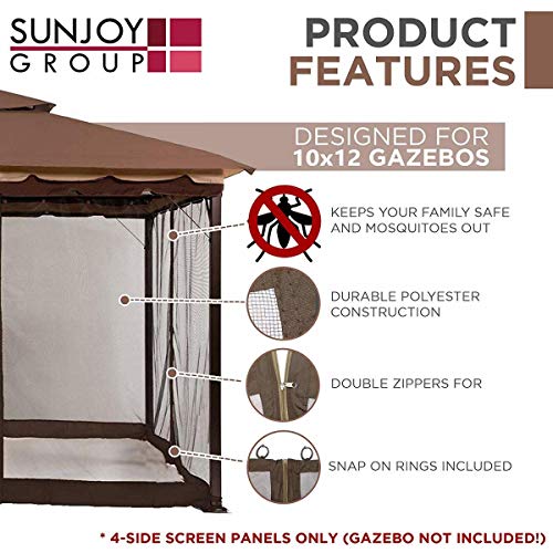 Sunjoy Keep Mosquitoes Out Of Your 10 X 12 Gazebo With This Four Panel Pack Of Easy To Netting With Zippers #TOP2