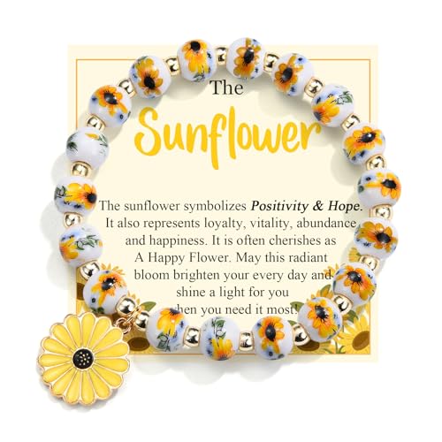Bracelet tournesol pour femme - Bijou d'anniversaire élégant