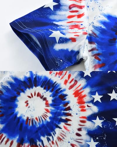 Image of DDSOL Girls July 4th Crop Tops Patriotic Shirt American Flag Short Sleeve Tshirts for Girl 6-14 Years