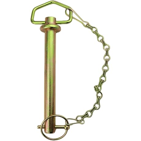 1" Heavy Duty Steel Hitch Pin with Chain and Linchpin for Secure...