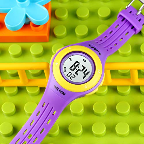 Kids Watches Digital Outdoor Sport Waterproof For Girls Boys Toddler Cute Electrical Casual Military Multifunctional Watches With Luminous Alarm Stopwatch 7 Colorful Led Wrist Watch For Ages 5-10 #TOP4