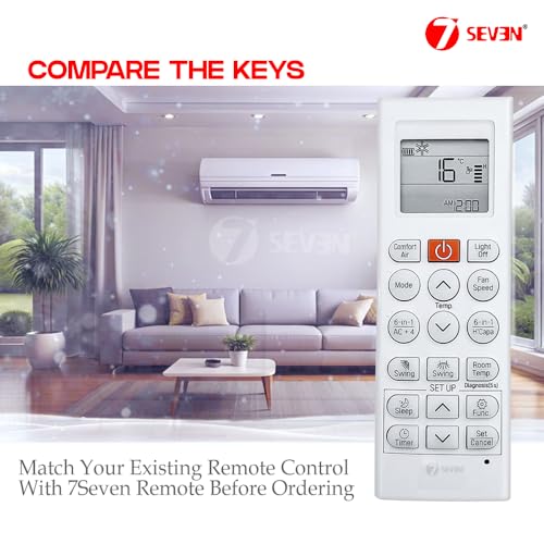 Image of 7SEVEN Compatible with LG AC Remote Control AKB75215406 Model 36S Suitable for Split & Window 1 1.5 2 Ton Air Conditioner - Match Remote Keys Exactly to Replicate Genuine Remote Function
