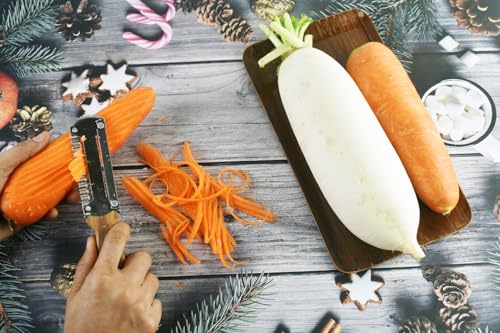 3-in-1 Kitchen Peeler, Scrabber & Grater: a cutting tool with a serrated blade and a Wooden Handle for Vegetable scraping potatoes Carrots and Coconut - Image 5