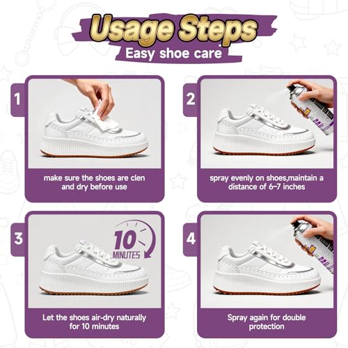 KEFPO Shoe Protector Spray for Sneakers: Waterproof & Stain-Resistant for Sneakers, Suitable for Suede, Nubuck, Leather, and Other Materials, Protection for Hiking, Walking and Travel, 6.76 fl oz by KEFPO - Image 9