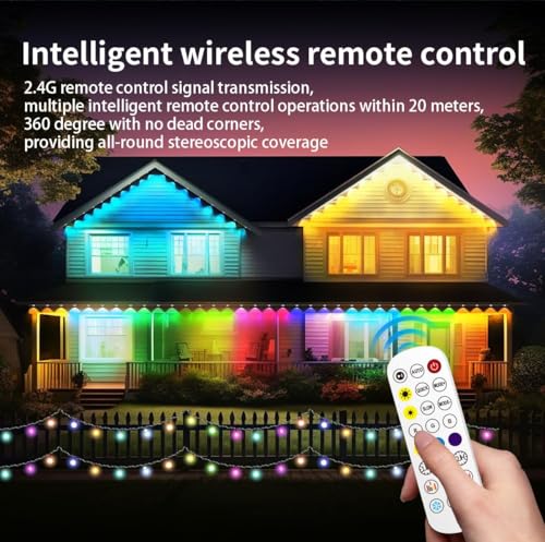 Lumières extérieures étanches Guirlande LED intelligente RVB multi-modes