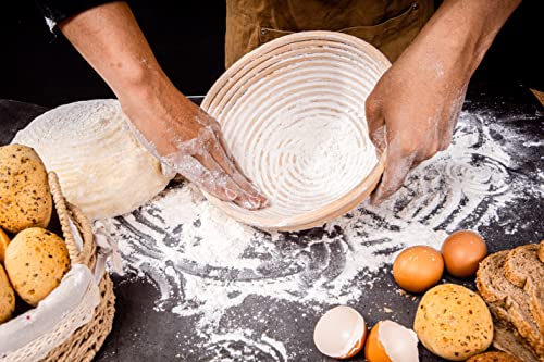 Homebakee Banneton Bread Proofing Basket For Sourdough Bread Baking | Bread Proofer | Bread Proofing Basket | Set Of 2 9 Inch Round Shape #TOP7