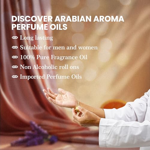 Image of Arabian Aroma Kaaf Attar | Lavender & Watermelon Ittar with Sicilian Orange Notes | Oil-Based Jasmin Ittar | Itra Perfume for Men & Women | No Alcohol 100% Perfume (6ml)