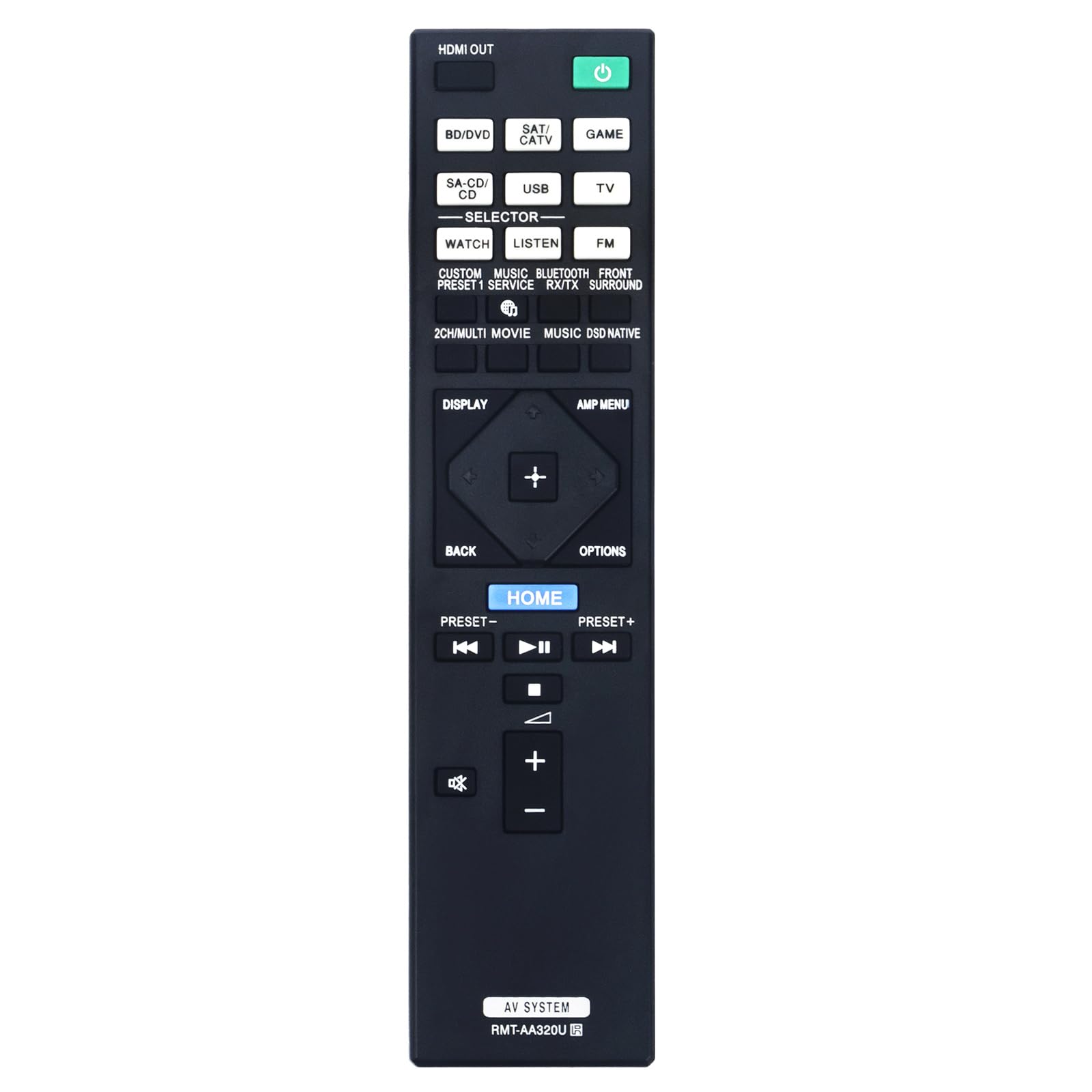 [保証あり] SONY ソニー リモコン　Rmt-AA320U Amazon.com: RMT-AA320U Replaced Remote fit for Sony AV