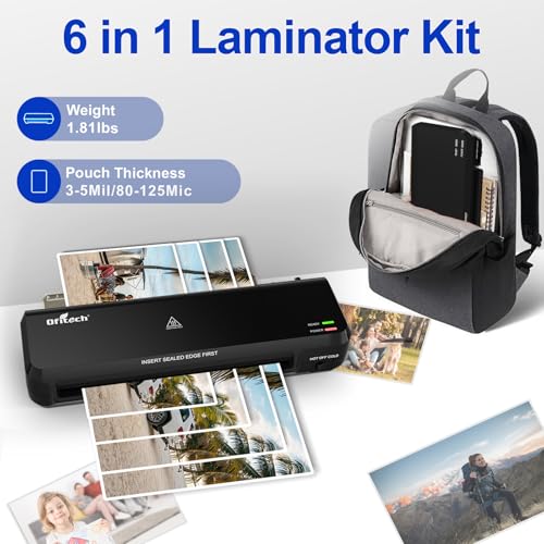 Laminator Machine with 40 Laminating Sheets, 9 inch Laminating Machine Hot & Cold with 2-Min Fast Warm Up, A4 Thermal Laminator for Home School Office, Anti-Jam