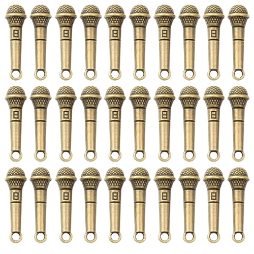 Confezione da 100 ciondoli a forma di microfono per collane, accessori artigianali fatti a mano per gioielli e progetti fatti a mano