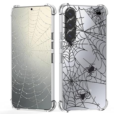 XIMIZU Halloween Phone Case for Samsung Galaxy A17 Spider Web, Soft Slim Fit TPU Anti-Scratch Shockproof Protector Cell Phone Cover Clear for Samsung Galaxy A17 Case