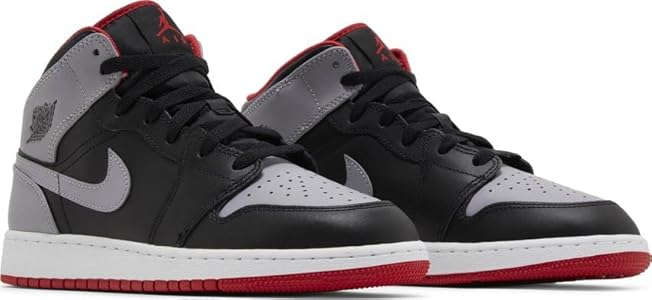 air jordan 1 mid black cool grey gym red