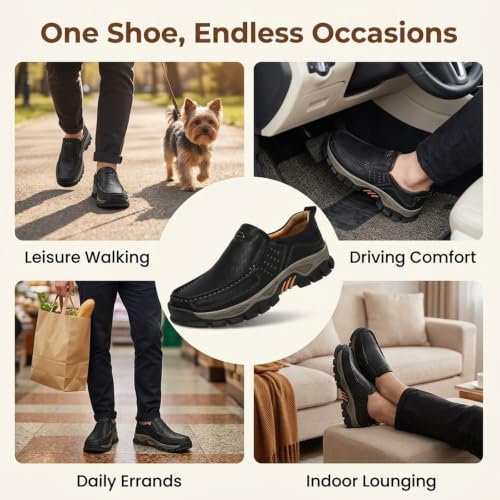 Zapatos ortopédicos cómodos de cuero para el día a día y caminatas informales urbanas 4