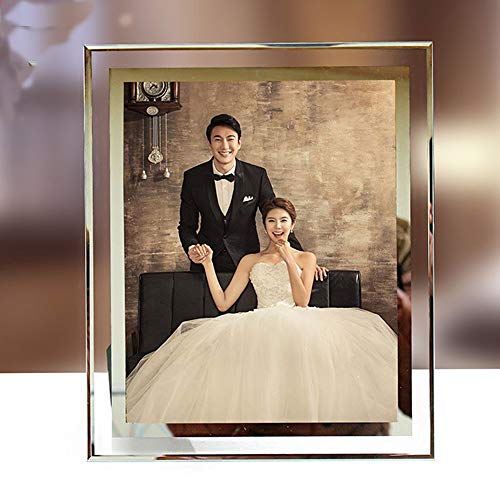 Oukeyi Picture Frames 8X10 Mirrored Edge Glass，8X10 Picture Frame Glass Frames 8 By 10 Inch Photo Display Friend Gifts，Photo Display For Desktop Only #TOP11
