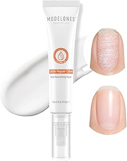 modelones Cuticle Cream, Ultra-Hydrating Nail Care for Damaged Nails Organic Jojoba Oil Vitamin E, Cuticle Softener Non-greasy Dry Cracked Cuticles 15ML