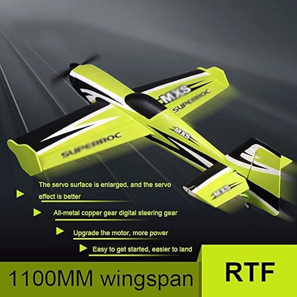 RC flygplan, Brushless 4-kanals fjärrkontroll flygplan, 2.4 GHz RC flygplan, Stunt Fly RC flygplan med Metal Digital Servo, RC flygplan gåva för vuxna