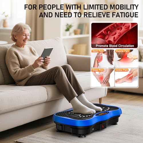 Image of Vibration Plate Exercise Machine, 130 Levels Full Body Workout Vibrating Plate for Lymphatic Drainage Weight Loss, 450 Lbs Capacity Shake Platform with Bluetooth for Women Men