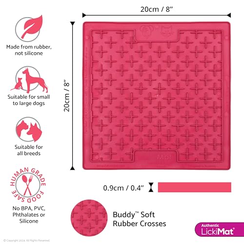 LICKIMAT Buddy - in 2 Größe und div. Farben, Farbe:pink, Größe:small - 20 x 20cm