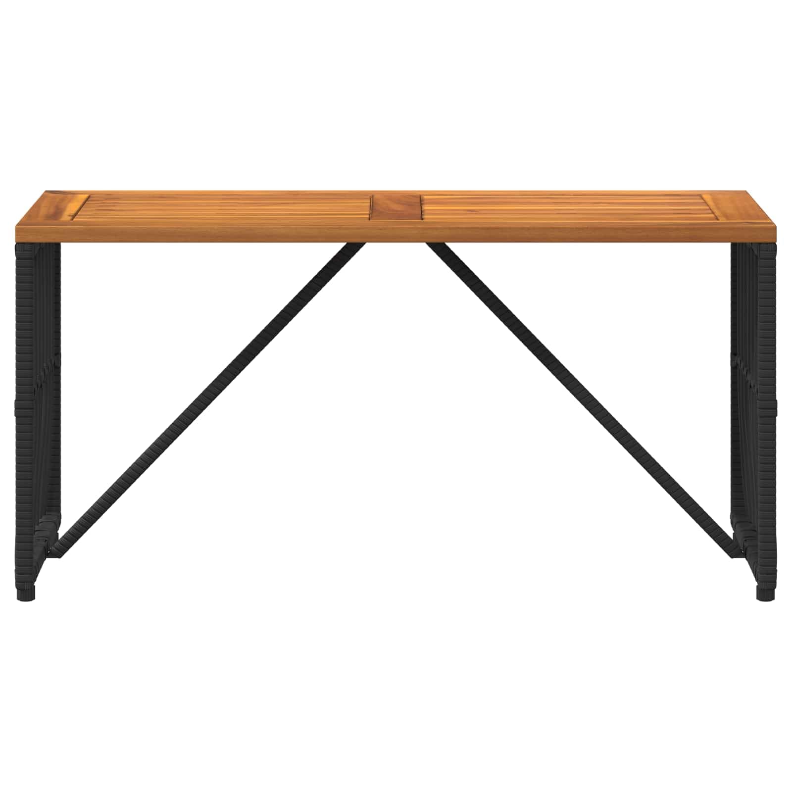 Stal i poli rattan Ogrodowy rustykalny Stół 80 x 40 x 40 cm Czarny