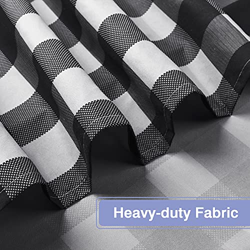 Refrze Buffalo Plaid Shower Curtain, Farmhouse Shower Curtain For The Bathroom Black And White, Country Shower Curtain, 72X72 Inch #TOP1