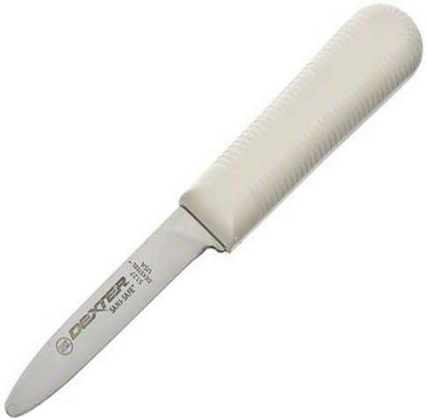 Dexter-Russell S127PCP Sani-Safe 10443 Clam Knife, 3" Narrow High Carbon Stainless Blade, Textured White Polypropylene Slip Resistant Handle, NSF Certified, Shellfish and Seafood Shucking Tool