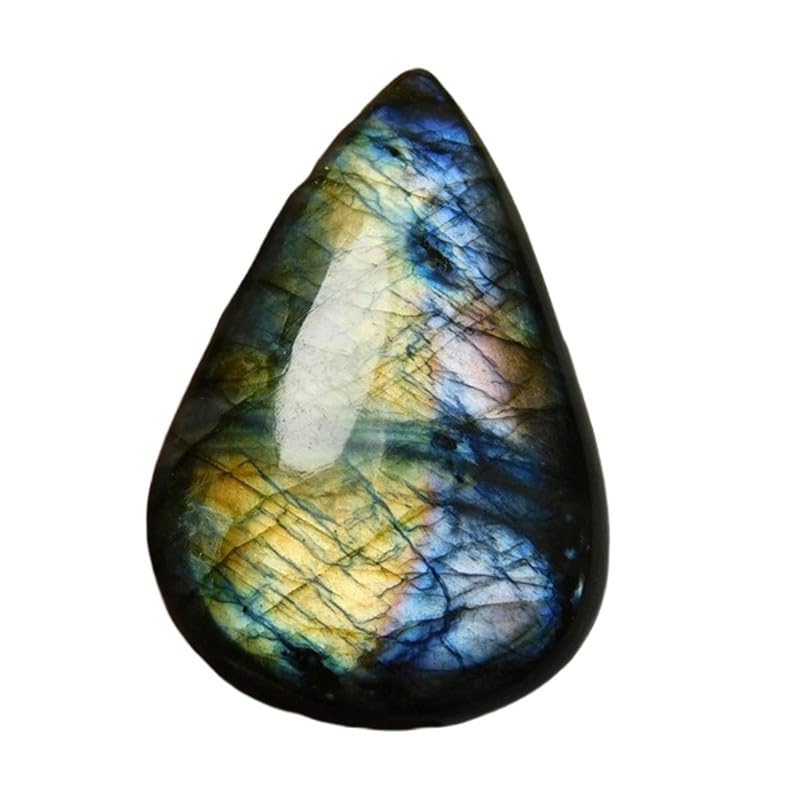 Labradorite naturelle en forme de poire cabochon pour pendentif et bague