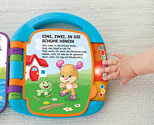 Fisher-Price Lernspaß, Liederbuch, Baby Musik Buch, Musikspielzeug für Babys, Elektronisches Kinderbuch, ab 6 Monate, Deutsche Version, CDH40