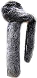 Bettli Women's Men's Extra Large Faux Fox Raccoon Fur Scarf Collar Stole Shawl (Grey)