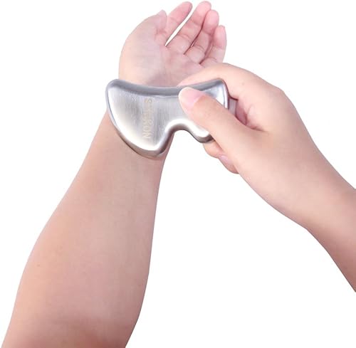Miniatura 5 de STICKON Acero inoxidable Gua Sha Scraping Masaje IASTM Soft Tissue Mobilization Tool (forma B)