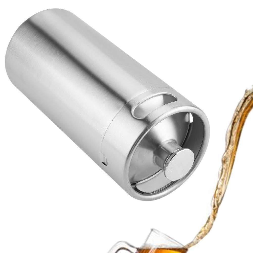 Fusto per birra, mini barile in acciaio inox con doppia maniglia, per casa, hotel, campeggio, picnic