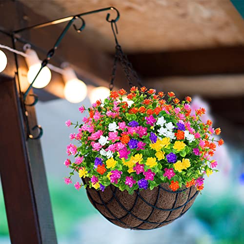 ArtBloom 24 Bundles Outdoor Artificial Flowers UV Resistant Fake Boxwood Plants, Faux Greenery for Indoor Outside Hanging Plants Garden Porch Window Box Home Wedding Farmhouse Décor (Mix Color)