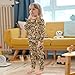 ALAZA Leopard Skin Fashion Pajamas Long Sleeve Sleepwear 2-Piece Pajama Set 18M
