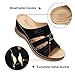 SHIBEVER Wedge Sandals for Women Slip On Platform Wedge Sandals Summer Walking Shoes Black Size 10