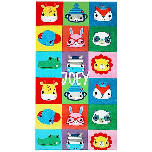 TeddyT's Personalised Safari Animals Beach Towel