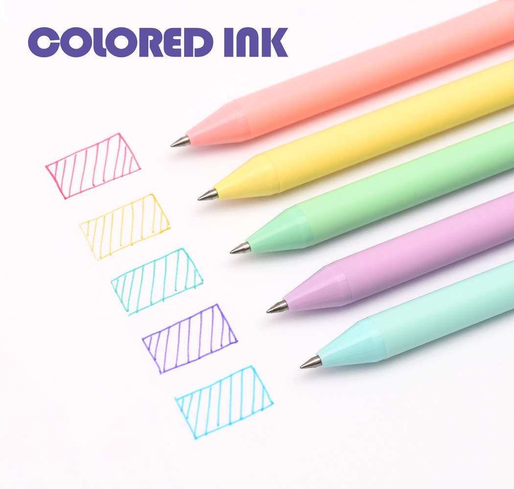 5 Stylos à Encre Gel Kaco – Pointe Extra Fine 0,5 Mm – Couleurs Assorties Macarons – Rétractables, Rechargeables – Pour écriture, Dessin