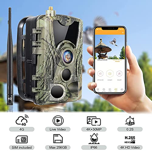 SUNTEKCAM 4G Live-Übertragung 4K 30MP Wildkamera Fotofalle Jagdkamera & Staubdicht Nachtsichtkamera mit HandyüBertragung… – Bild 3