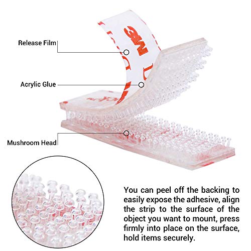 WEUPE EZ Pass/I-Pass/SunPass Adhesive Strips, Toll Tag Tape Mounting Kit, Peel and Stick Adhesive Strips, Reclosable Fastener, Clear Dual Lock Tape Strips, 8 Strips (4 Sets) with 2 Cleaning Prep Pads
