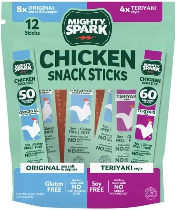 Mighty Spark Teriyaki Chicken Stick Variety, 12-count