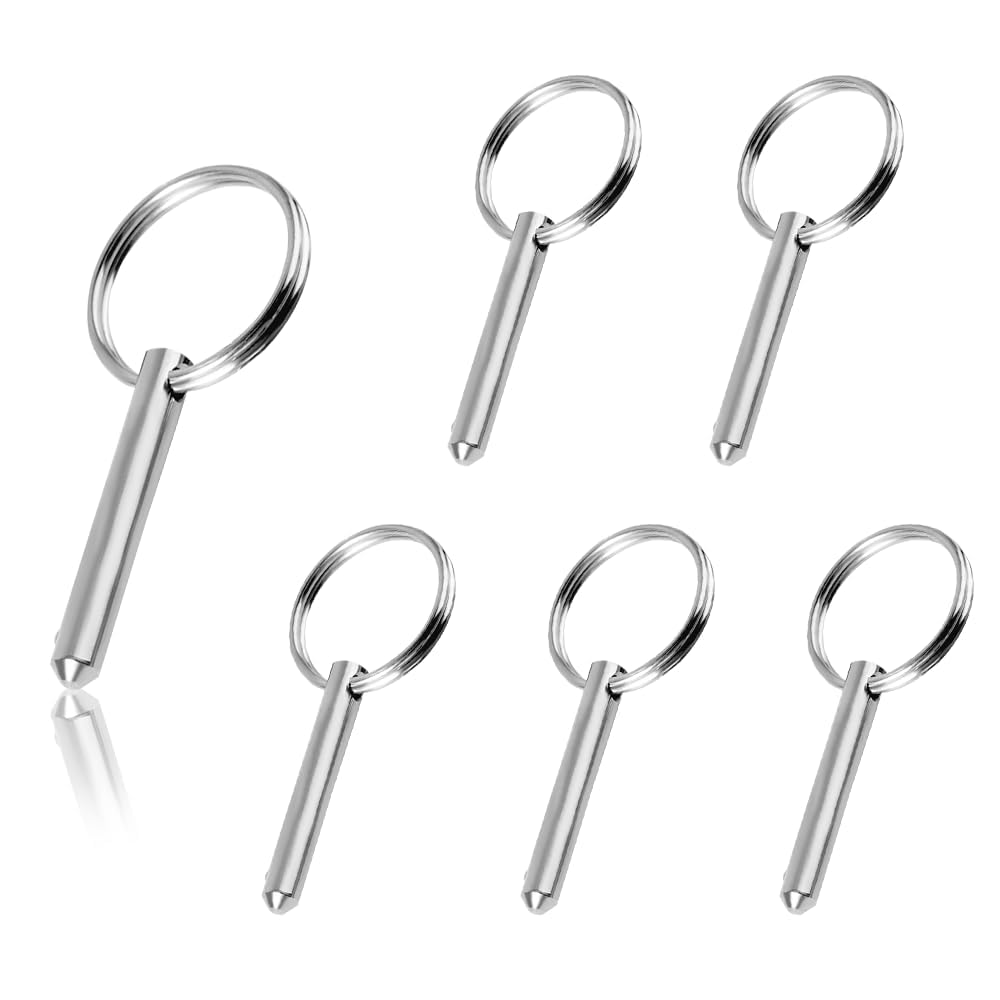6 Pezzi Perni di Sblocco Rapido 8mm x 60mm in Acciaio Alto Carbonio con Anello per Macchine Agricole e Automobili