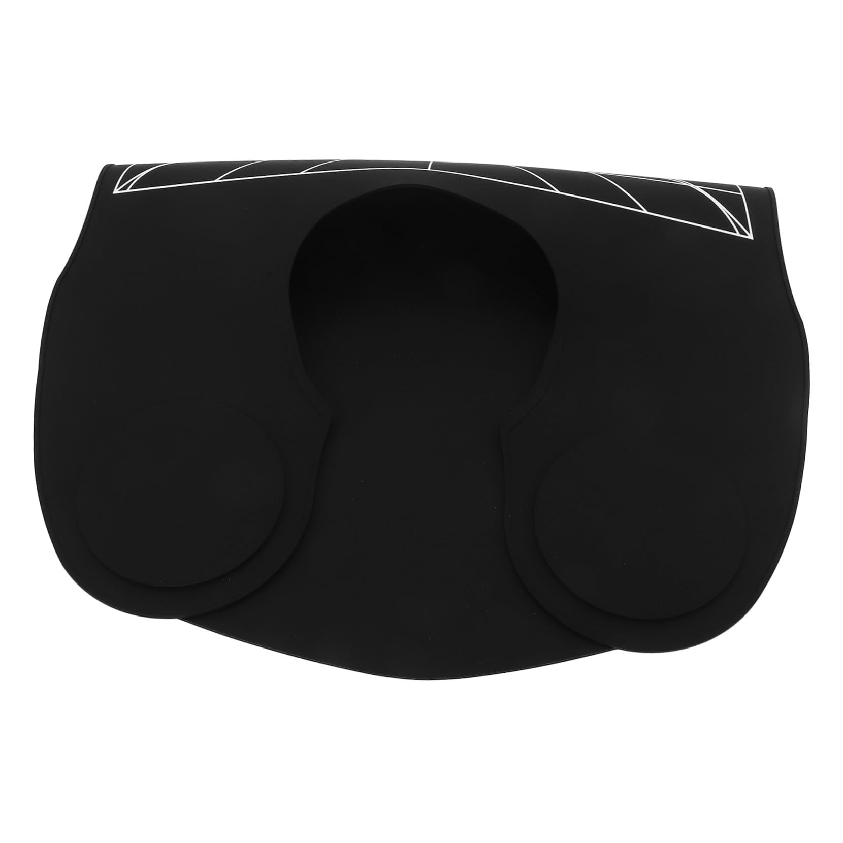 Silicona Grande Cape de Corte de Pelo para Salón Protector de Cuello para Adultos y Antipelo y Antitinte con Líneas Guía Auxiliares Negro