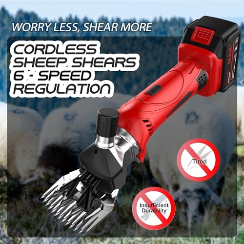 image for GDJOB Cordless Sheep Shears, 300W Lithium Battery Wireless Sheep Shear